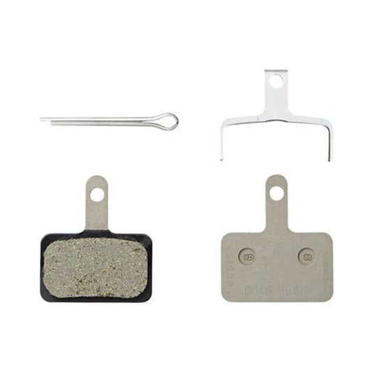 Shimano B05S-RX Disc Brake Pad and Spring - Resin Compound, Stainless Steel Back Plate – studio product photo