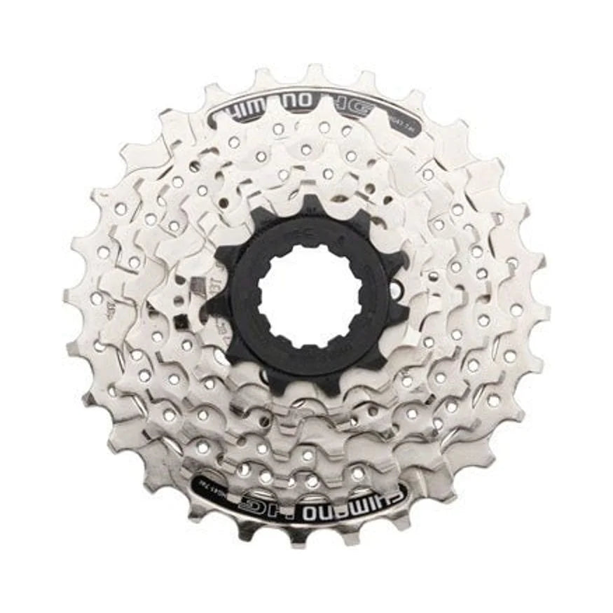 Shimano CS-HG41 Cassette - 7 Speed, 11-28t, Silver (Bicycle Cassettes & Freewheels) – studio product photo