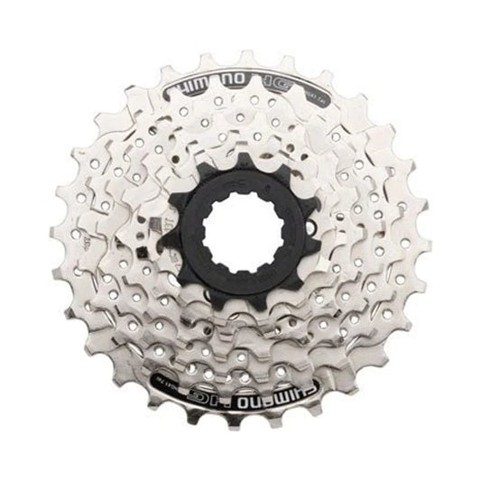 Shimano CS-HG41 Cassette - 7 Speed, 11-28t, Silver (Bicycle Cassettes & Freewheels) – studio product photo