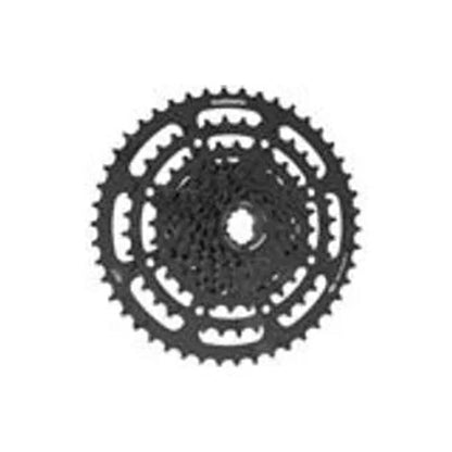 Shimano CUES CS-LG300-9 Cassette - 9-Speed, 11-46t, LINKGLIDE, Black (Bicycle Cassettes & Freewheels) – studio product photo