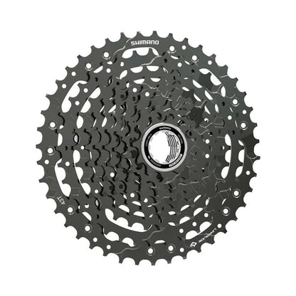 Shimano CUES CS-LG400-10 Cassette - 10 Speed, 11-43t, LINKGLIDE, Black (Bicycle Cassettes & Freewheels) – front profile