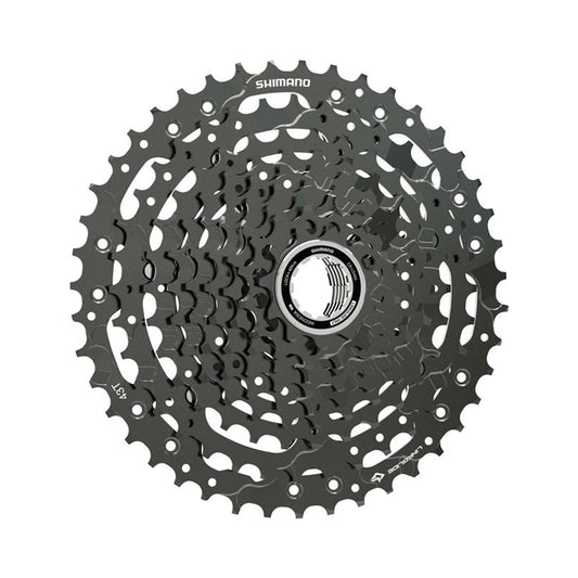 Shimano CUES CS-LG400-10 Cassette - 10 Speed, 11-43t, LINKGLIDE, Black (Bicycle Cassettes & Freewheels) – front profile