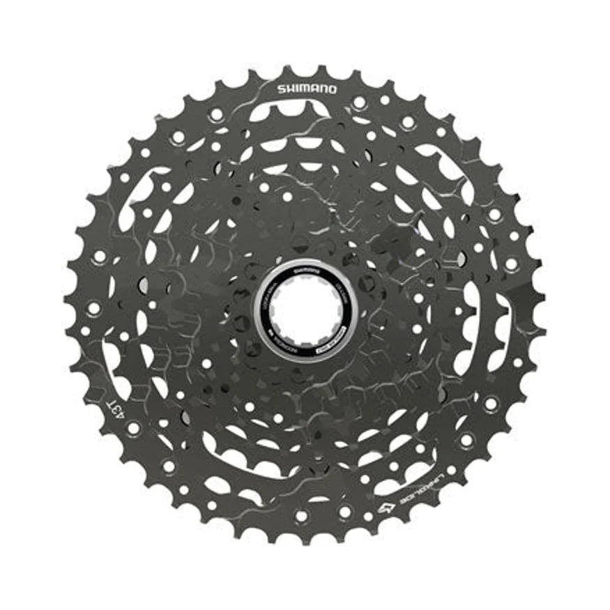 Shimano CUES CS-LG400-10 Cassette - 10 Speed, 11-43t, LINKGLIDE, Black (Bicycle Cassettes & Freewheels) – detail angle