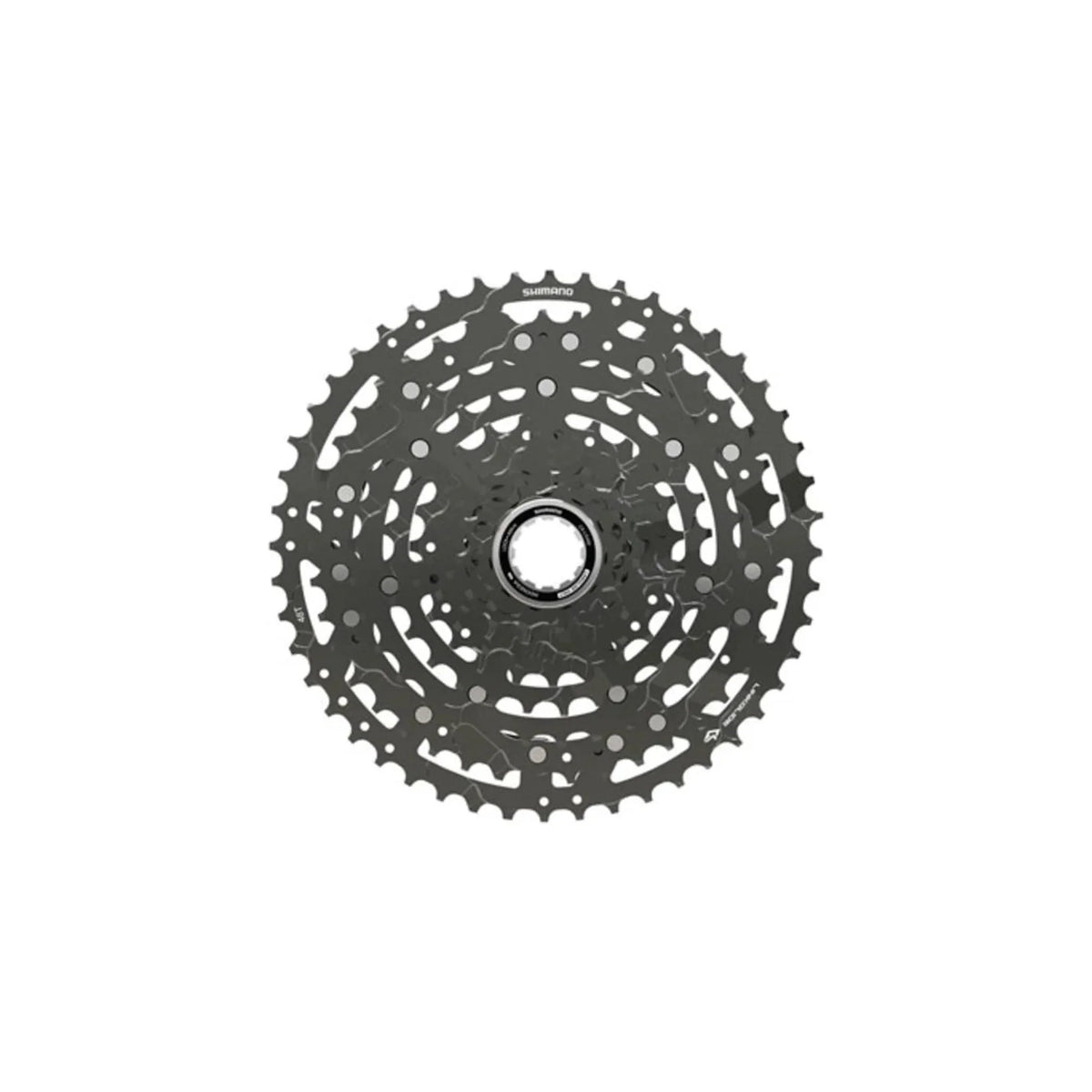 Shimano CUES CS-LG400-10 Cassette - 10-Speed, 11-48t, LINKGLIDE, Black (Bicycle Cassettes & Freewheels) – front profile