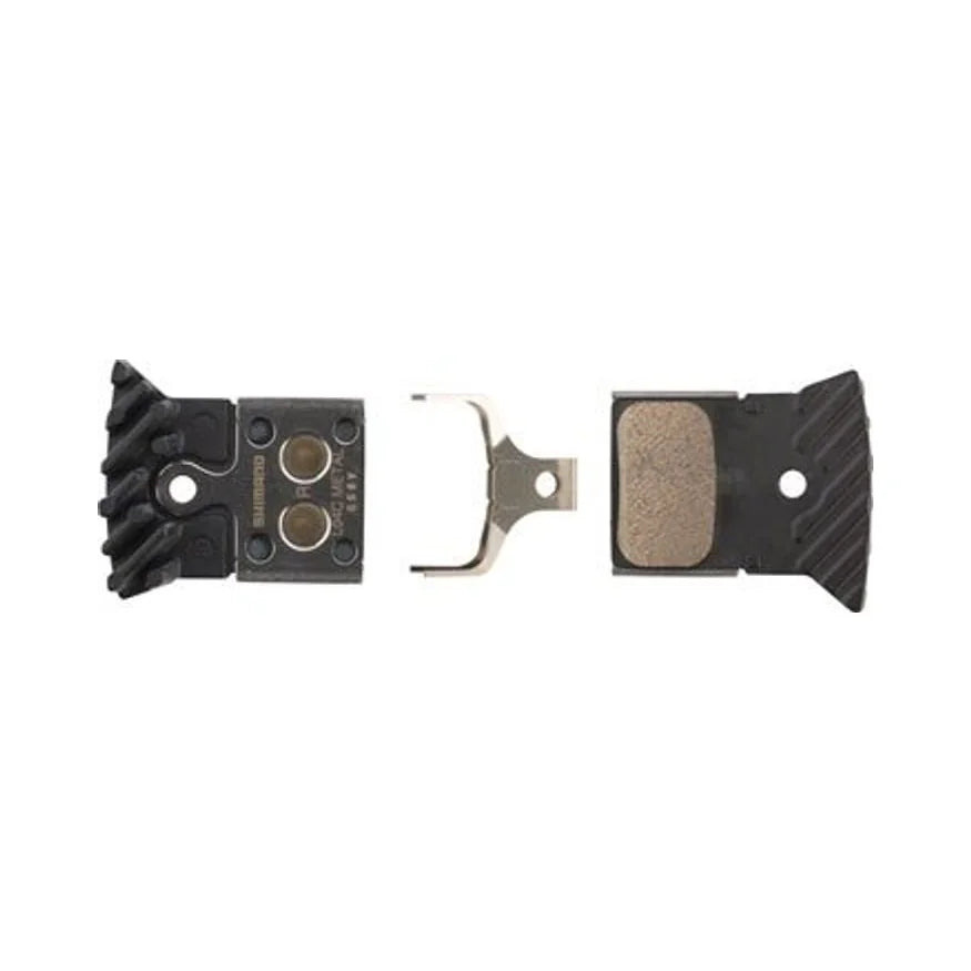 Shimano L04C-MF Disc Brake Pads and Springs - Metal Compound, Finned Alloy and Stainless Steel Back Plate, One Pair – studio