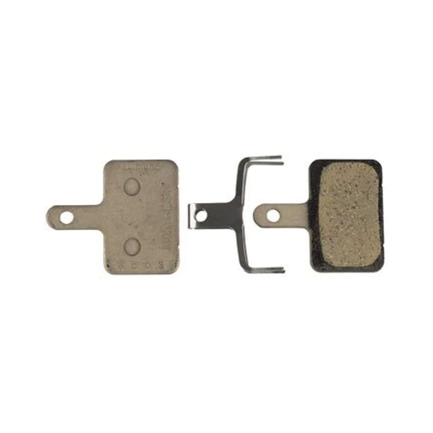 Shimano M05-RX Disc Brake Pads and Springs - Resin Compound, Steel Back Plate, One Pair – studio product photo