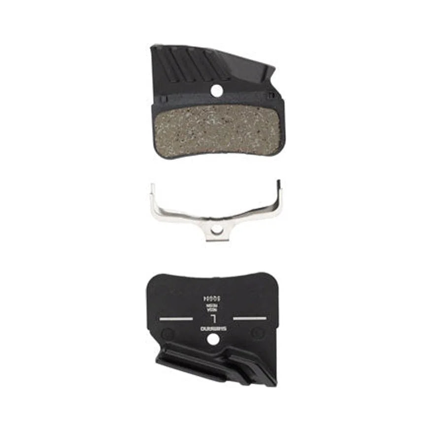 Shimano N03A-RF Disc Brake Pad and Spring - Resin Compound, Finned Alloy Back Plate, One Pair – studio product photo