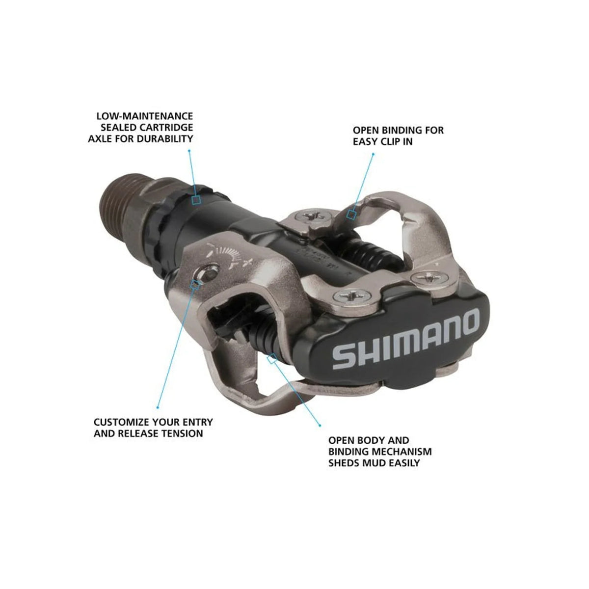Shimano PD-M520 Clipless Pedal (Bicycle Pedals) – close-up detail