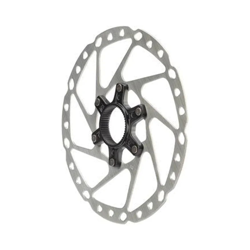 Shimano SM-RT64-M Disc Brake Rotor with External Lockring - 180mm, Center Lock, Silver (Bicycle Brake Rotors) – front profile