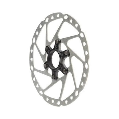 Shimano SM-RT64-M Disc Brake Rotor with External Lockring - 180mm, Center Lock, Silver (Bicycle Brake Rotors) – front profile