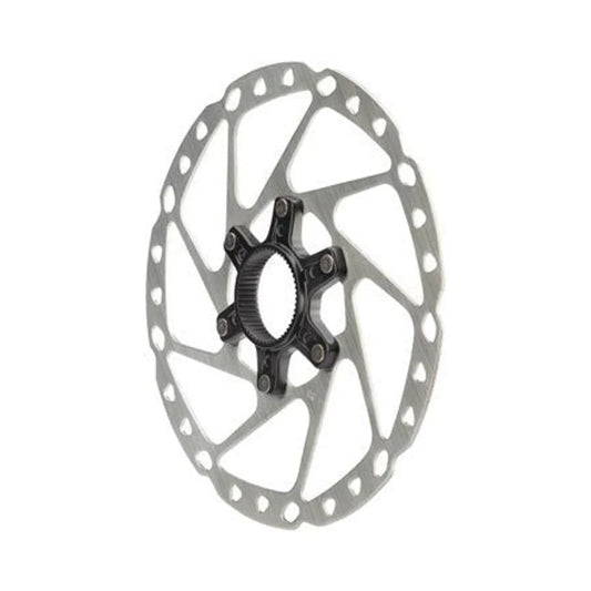 Shimano SM-RT64-M Disc Brake Rotor with External Lockring - 180mm, Center Lock, Silver (Bicycle Brake Rotors) – front profile