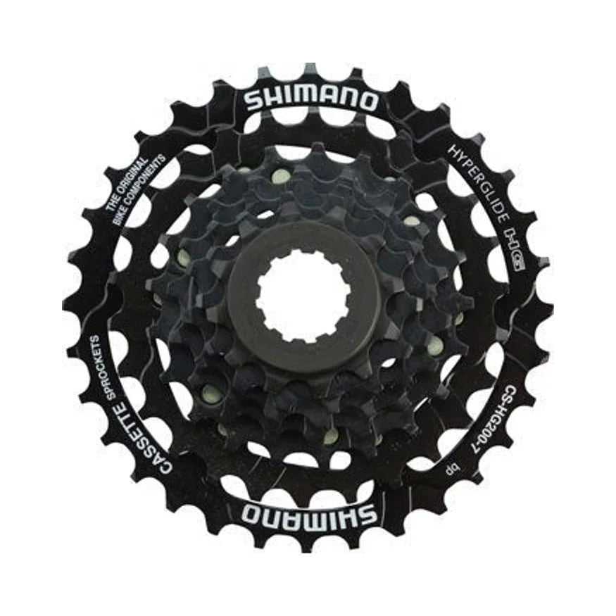 Shimano Tourney CS-HG200 Cassette - 7 Speed, 12-32t, Black (Bicycle Cassettes & Freewheels) – studio product photo