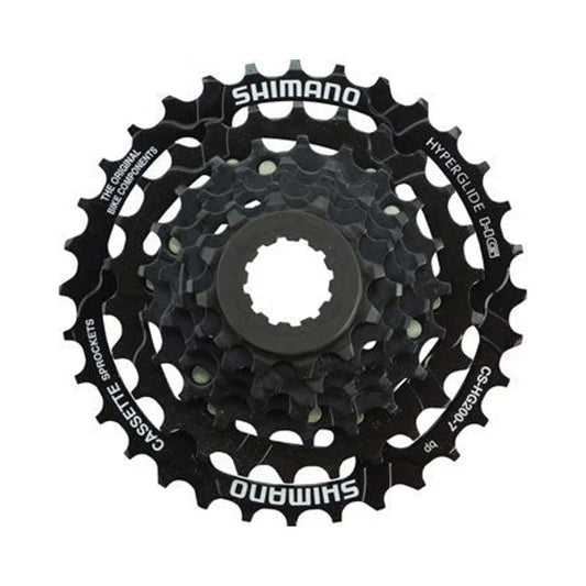 Shimano Tourney CS-HG200 Cassette - 7 Speed, 12-32t, Black (Bicycle Cassettes & Freewheels) – studio product photo