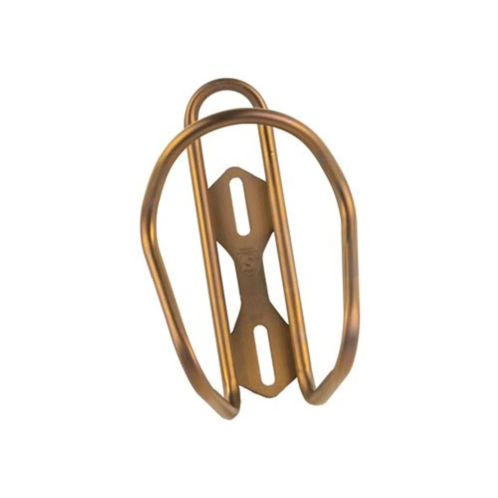 Silca Anodized Titanium Bottle Cage - Bourbon (Water Bottle Cages) – front profile