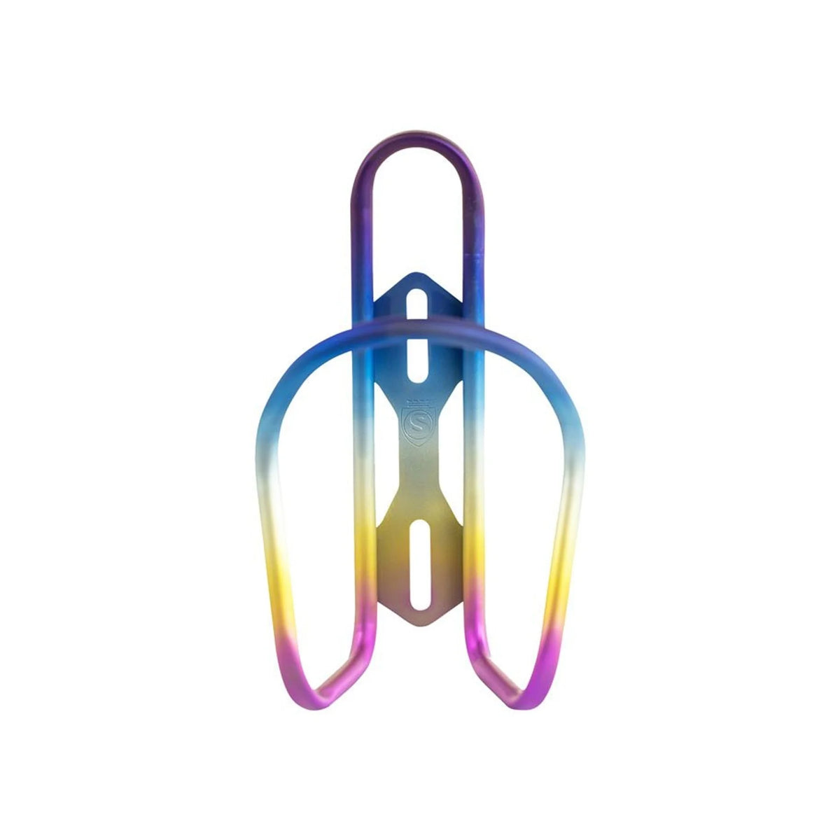 Silca Sicuro Water Bottle Cage - Titanium, Rainbow Anodized (Water Bottle Cages) – studio photo