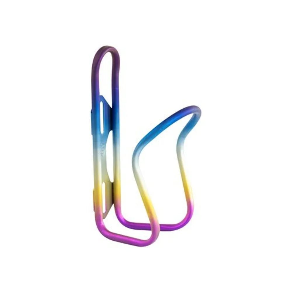 Silca Sicuro Water Bottle Cage - Titanium, Rainbow Anodized (Water Bottle Cages) – detail angle