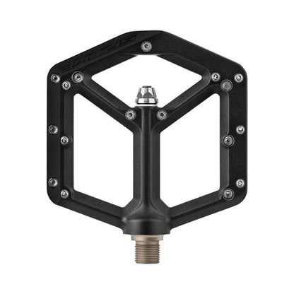 Spank Spike Pedals - Platform, Aluminum, 9/16", Black (Bicycle Pedals) – front profile