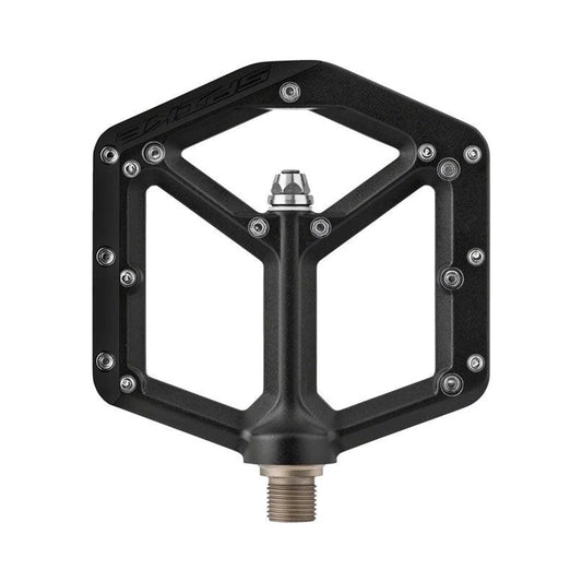 Spank Spike Pedals - Platform, Aluminum, 9/16", Black (Bicycle Pedals) – front profile