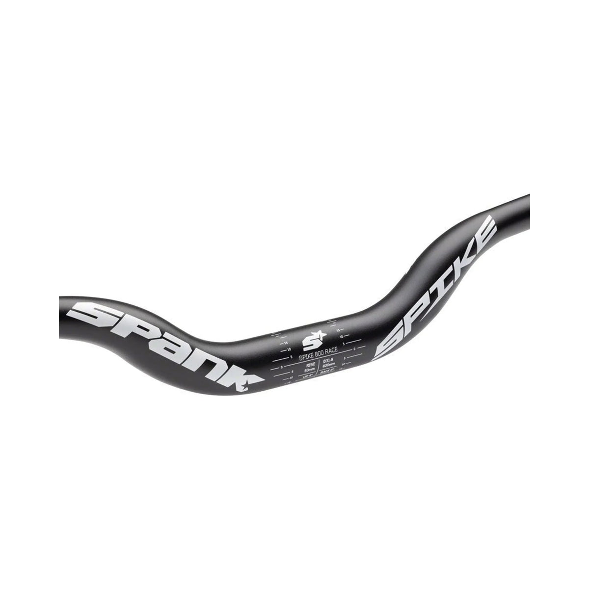 Spank Spike Race Bars 800mm Wide, 50mm Rise, 31.8mm Clamp Matte Black (Bicycle Handlebars) – studio photo