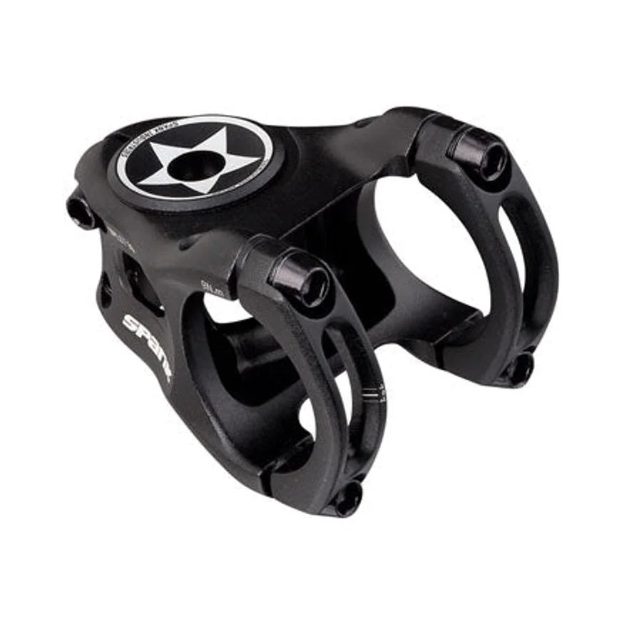 Spank Split 35 Stem - 35mm, 35 Clamp, +/-0, 1 1/8", Aluminum, Black (Bicycle Stems) – detail angle