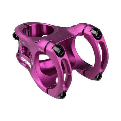 Spank SPLIT 35 Stem - 40mm, 35mm Clamp, 0 Degree, 1-1/8", Purple (Bicycle Stems) – front profile