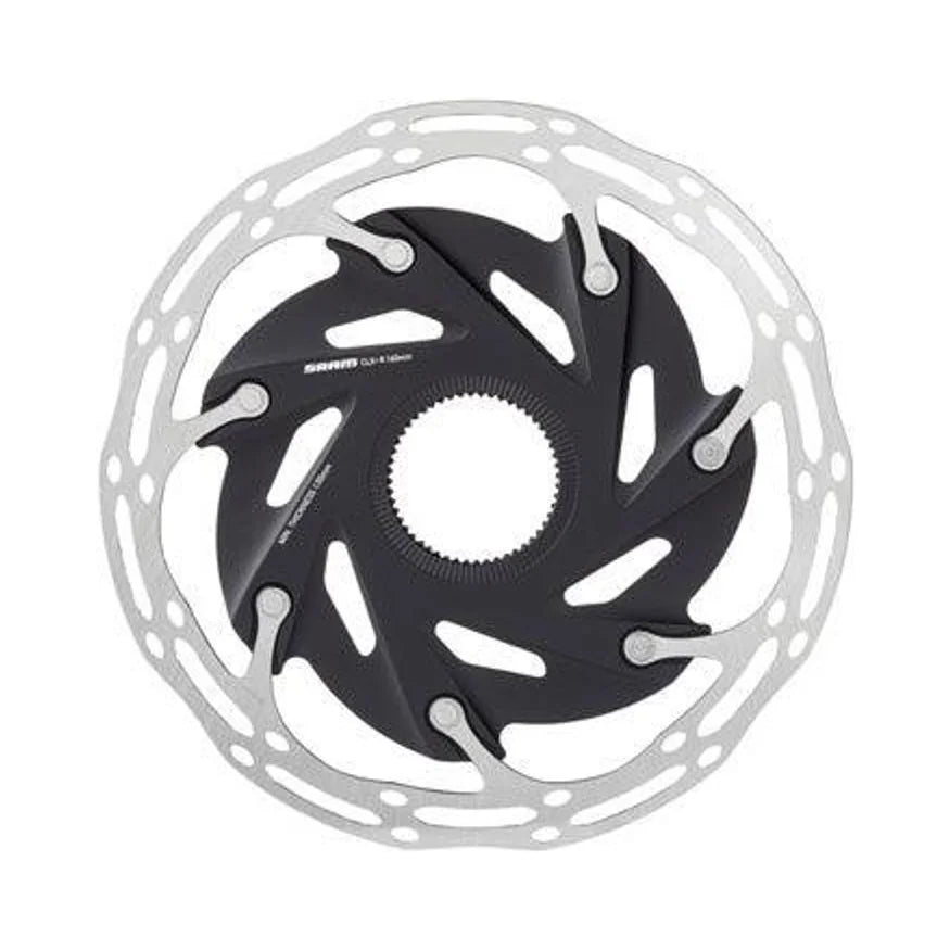 SRAM CenterLine XR Disc Brake Rotor - 160mm, Center Lock, Silver/Black (Bicycle Brake Rotors) – detail angle