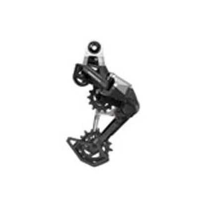 SRAM Eagle T-Type rear derailleur – A black and silver SRAM Eagle T-Type rear derailleur is shown in a side profile view against a plain white background.