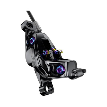 SRAM G2 Ultimate Disc Brake and Lever - Front, Post Mount, Carbon Lever, Titanium Hardware, Gloss Black with Rainbow Hardware, A2 – SRAM G2 Ultimate Disc Brake and Lever - Front, Post Mount, Carbon Lever, Titanium Hardware, Gloss Black with Rainbow (view 3 of 3)