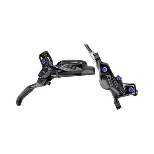 SRAM G2 Ultimate Disc Brake and Lever - Front, Post Mount, Carbon Lever, Titanium Hardware, Gloss Black with Rainbow Hardware, A2 – SRAM G2 Ultimate Disc Brake and Lever - Front, Post Mount, Carbon Lever, Titanium Hardware, Gloss Black with Rainbow