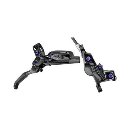 SRAM G2 Ultimate Disc Brake and Lever - Rear, Post Mount, Carbon Lever, Titanium Hardware, Gloss Black with Rainbow Hardware, A2 – SRAM G2 Ultimate Disc Brake and Lever - Rear, Post Mount, Carbon Lever, Titanium Hardware, Gloss Black with Rainbow
