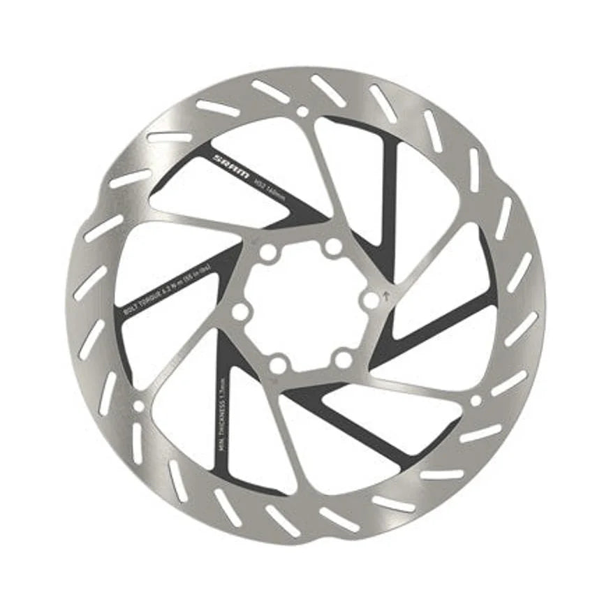 SRAM HS2 Disc Brake Rotor - 160mm, 6-Bolt, Rounded, Silver/Black (Bicycle Brake Rotors) – studio product photo