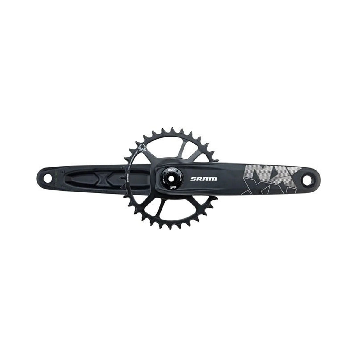 SRAM NX Eagle Fat Bike Crankset - 175mm, 12-Speed, 30t, Direct Mount, DUB Spindle Interface, Black (Bicycle Cranks) – front