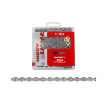 SRAM PC-951 Chain - 9-Speed, 114 Links, Gray (Bicycle Chains) – product view