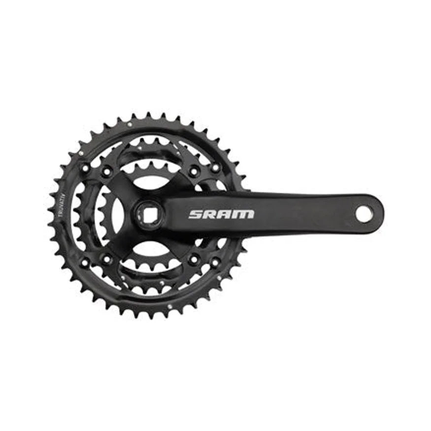 SRAM S-600 Crankset - 175mm, 8-Speed, 42/32/22t, 104/64 BCD, Square Taper JIS Spindle Interface, Black – SRAM S-600 Crankset - 175mm, 8-Speed, 42/32/22t, 104/64 BCD, Square Taper JIS Spindle Interface, Black (Bicycle Cranks)