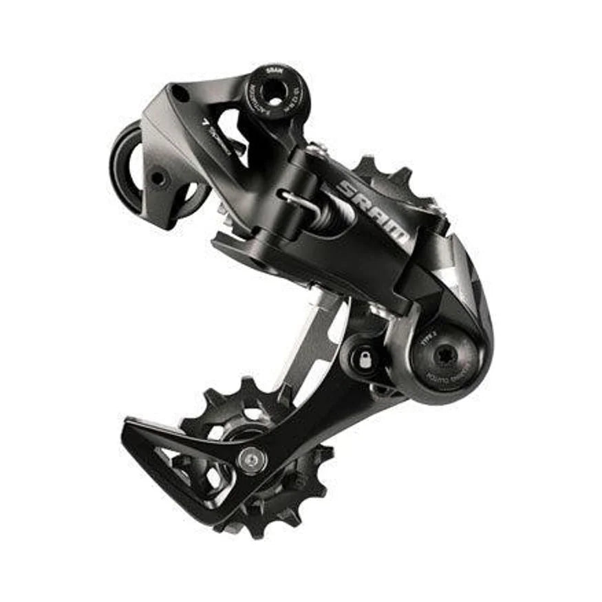 SRAM X01 DH Rear Derailleur - 7-Speed, Medium Cage, Black, with Clutch, A3 (Bicycle Derailleurs) – studio product photo
