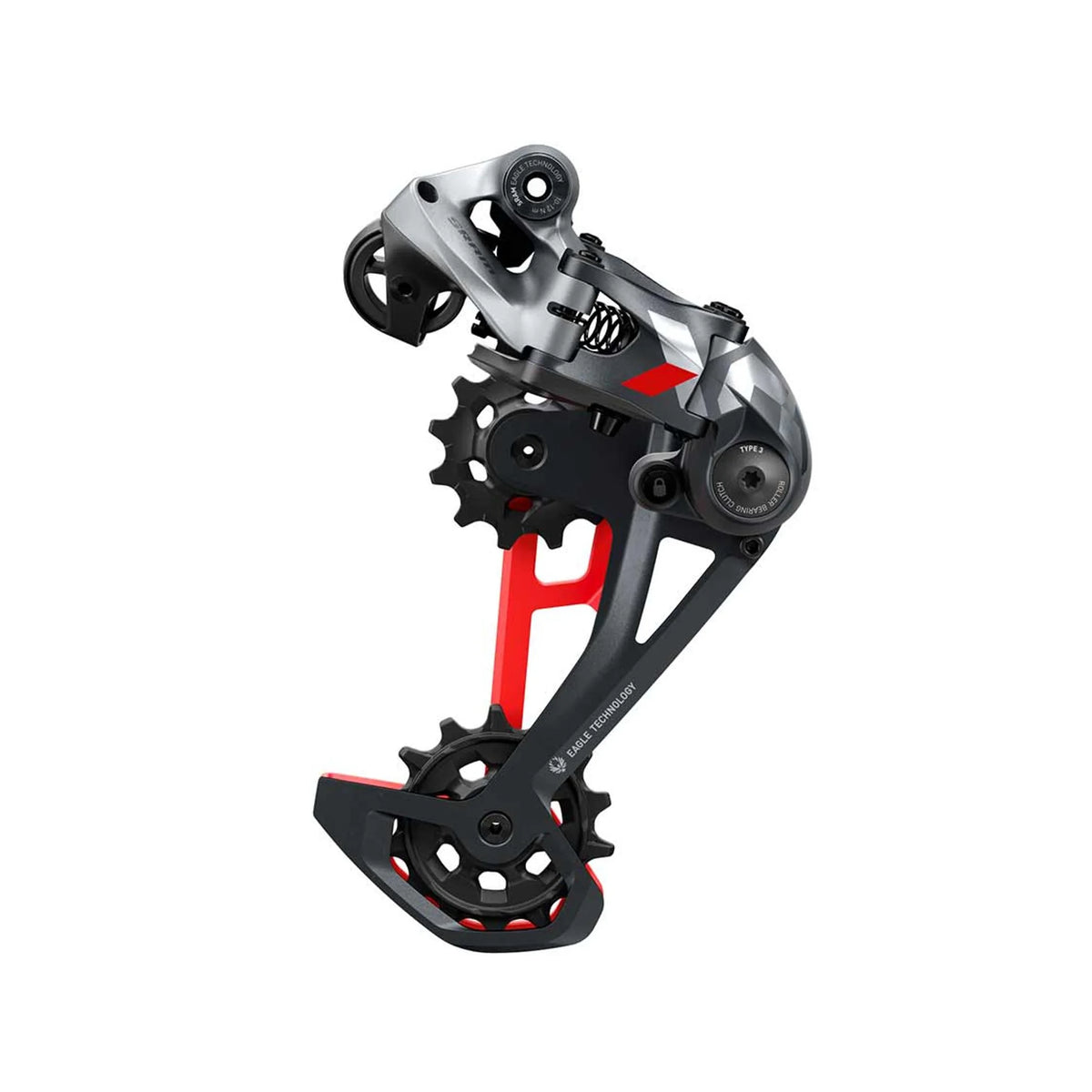 SRAM, X01 Eagle B2, Rear Derailleur, Speed: 12, Red (Bicycle Derailleurs) – studio product photo