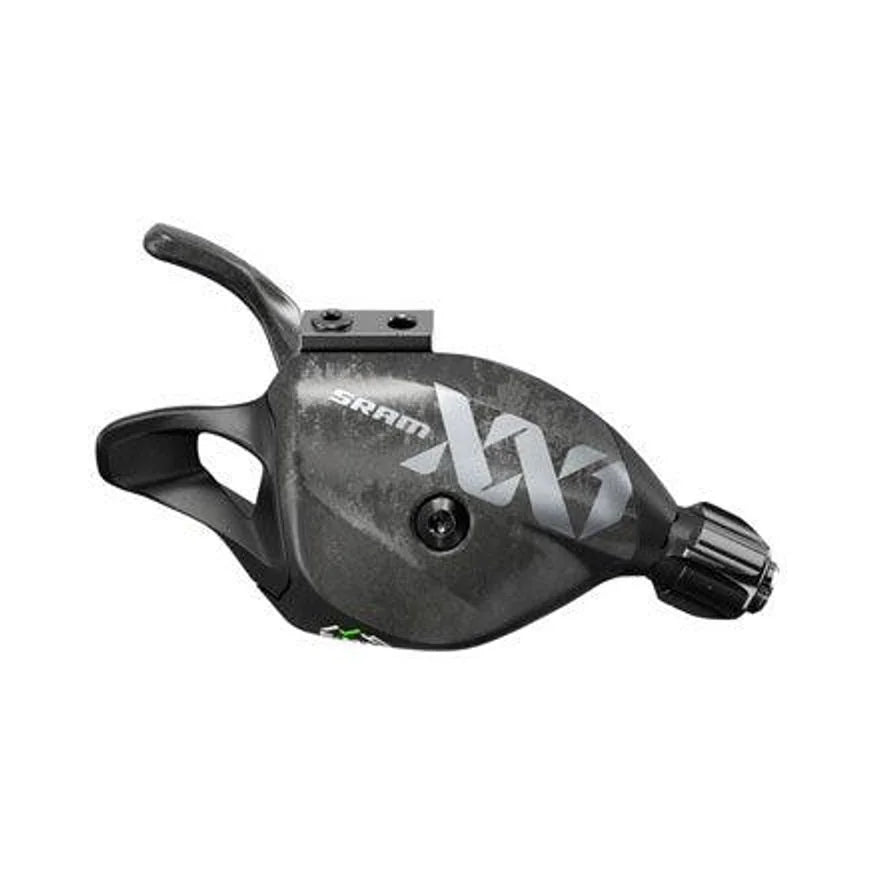 SRAM XX1 Eagle Trigger Shifter - Single Click, Rear, 12-Speed, Discrete Clamp, Lunar (Bicycle Shifters) – studio photo