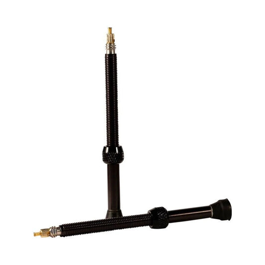 Stan's No Tube Stan's NoTubes Alloy Valve Stems - 80mm, Pair, Black (Bicycle Tire Valves) – detail angle
