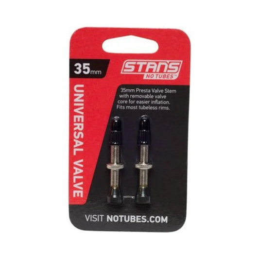 Stan's No Tube Stan's NoTubes Brass Valve Stems - 35mm, Pair (Bicycle Tire Valves) – front profile