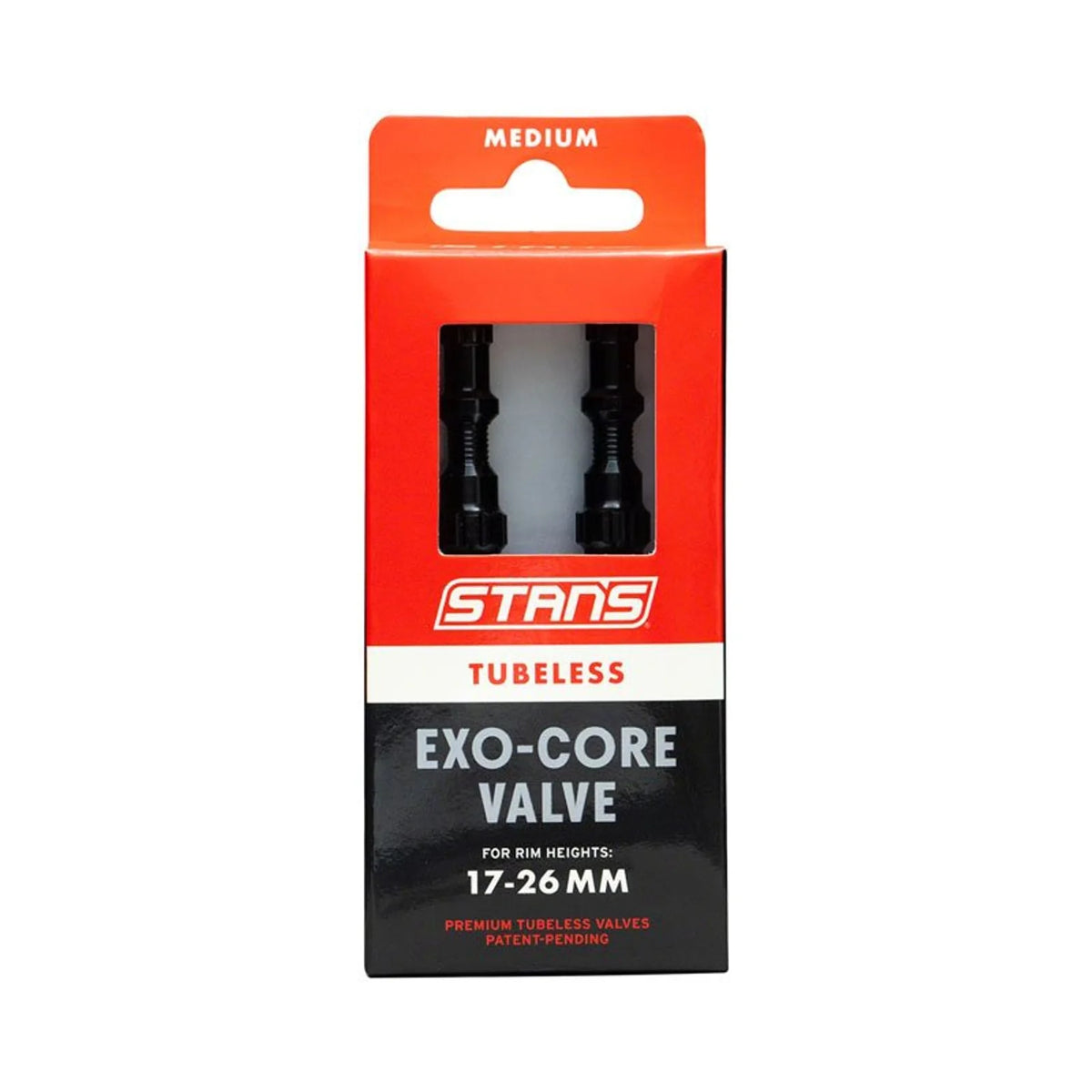 Stan's No Tube Stan's Tubeless Exo-Core Valve Stems - Alloy, Medium, Black, Pair (Bicycle Tire Valves) – detail angle