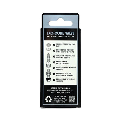 Stan's No Tube Stan's Tubeless Exo-Core Valve Stems - Alloy, Medium, Black, Pair (Bicycle Tire Valves) – front profile