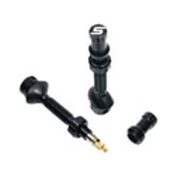 Stan's No Tube Stan's Tubeless Universal+ Valve Stems - Alloy, Regular, Black, Pair (Bicycle Tire Valves) – front profile