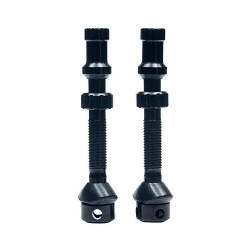 Stan's No Tube Stan's Tubeless Universal+ Valve Stems - Alloy, Regular, Black, Pair (Bicycle Tire Valves) – detail angle