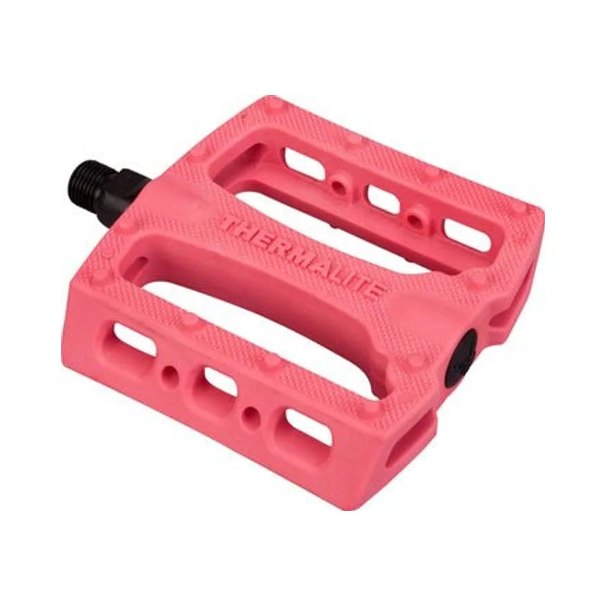 Stolen Thermalite Pedals - Platform, Composite/Plastic, 9/16", Neon Pink (Bicycle Pedals) – studio product photo