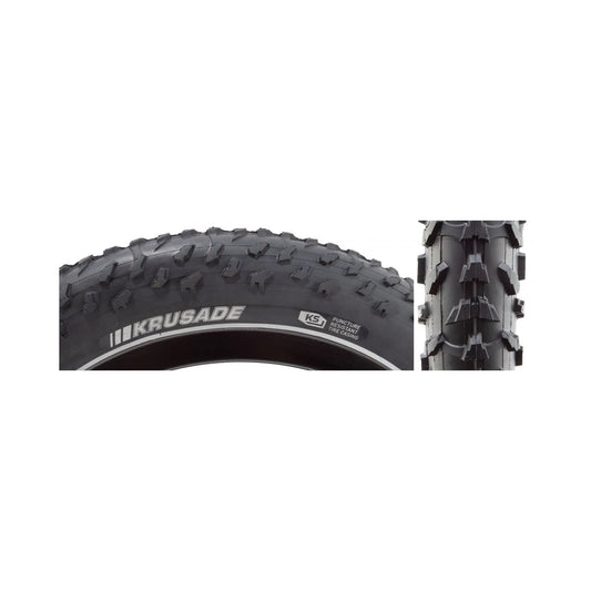 Sunlite Krusade 20 × 4.0″ Black‑on‑Black E25 Wire‑Bead E‑Bike Tire (Bicycle Tires) – studio product photo