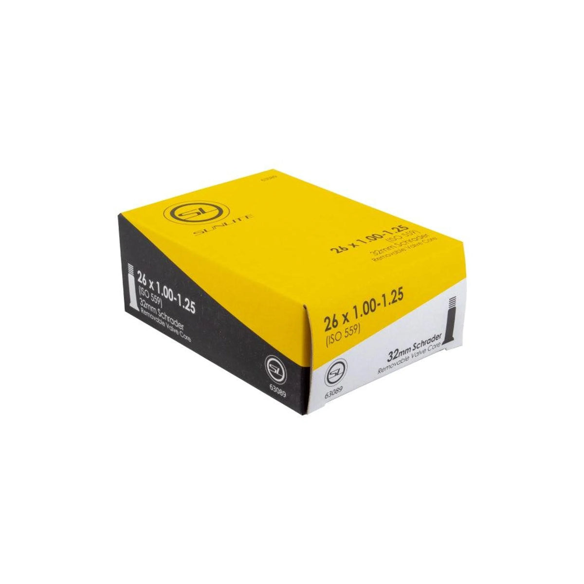 Sunlite Standard Schrader Valve 26x1.00-1.25 Tube (Bicycle Tubes) – studio product photo