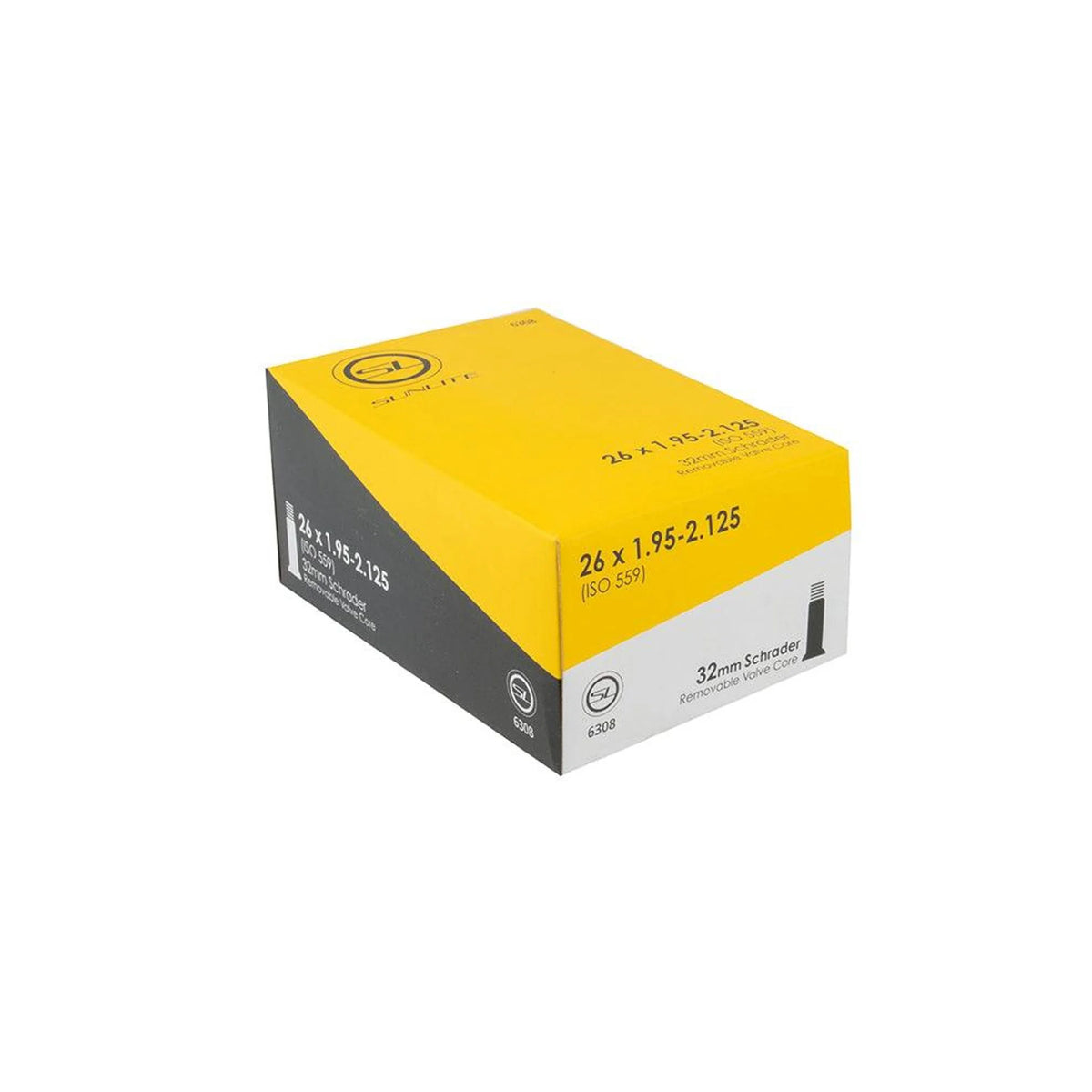 Sunlite Standard Schrader Valve 26x1.95-2.125 Tube (Bicycle Tubes) – studio product photo