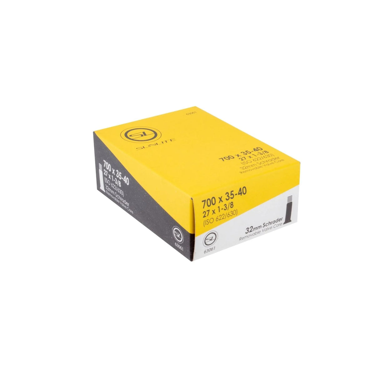 Sunlite Standard Schrader Valve - 700x35-40 (27x1-3/8) (Bicycle Tubes) – studio product photo