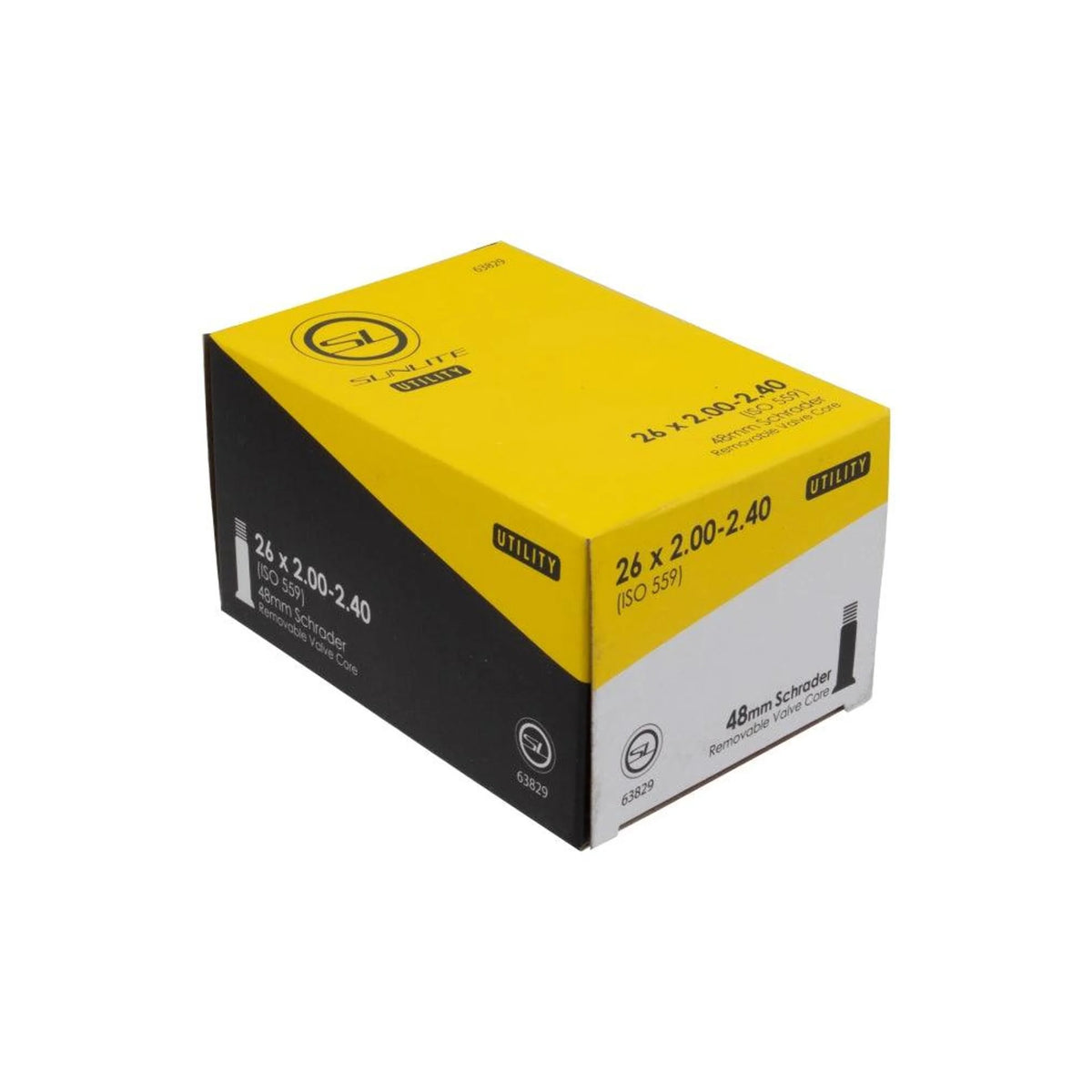 Sunlite Utili-T Standard Schrader Valve 26x2.00-2.40 Tube (Bicycle Tubes) – studio product photo