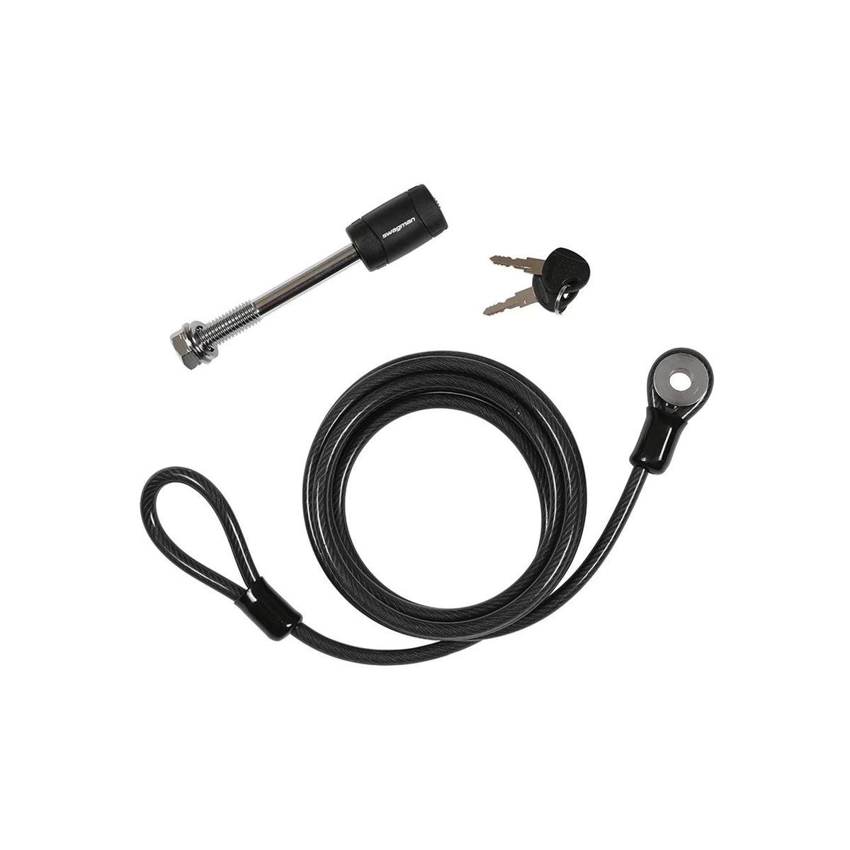 Swagman, Locking Threaded Hitch Pin, 1/2" Plus 6.5' Cable (Vehicle Bicycle Rack Accessories) – studio product photo